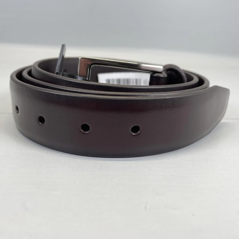 Florsheim Belt Mens Size 44 Brown Leather Dress Silver Buckle Business Classic
